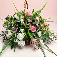 Soft pastel basket arrangement Small