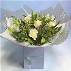 White lily and rose bouquet